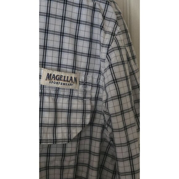 MAGELLAN sportswear MEN'S VENTED cotton plaid SHIRTLONG ADJ. SLEEVES size XL - Picture 3 of 8